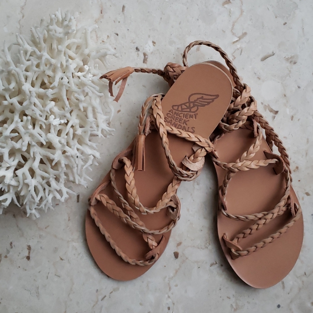Ancient Greek Sandles : KARIATIDA MID FLAT SANDALS